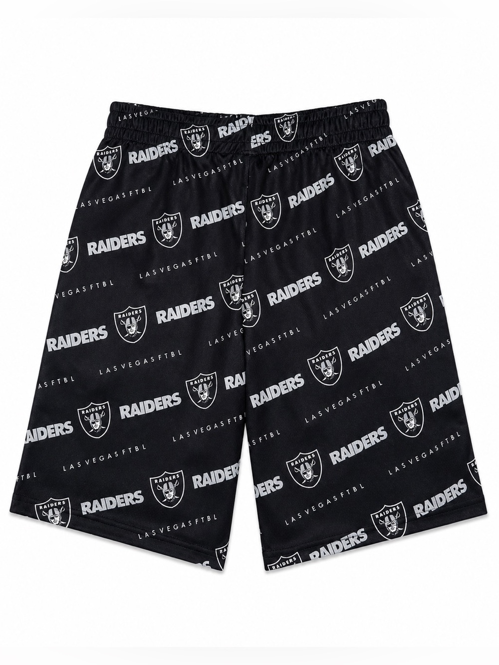 NFL Las Vegas Raiders Black All-Over Logo Athletic Shorts